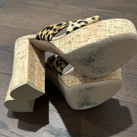 Gianvito Rossi Cassie Calf-Hair Crisscross Platform Sandals, Leopard Size 38/8 - Picture 10 of 12
